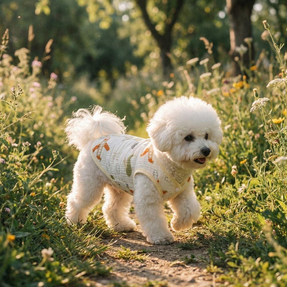 Breathable Dog Vest Cartoon Print Pet Sleeveless Pullover Puppy Short Shirt Indoor Wear