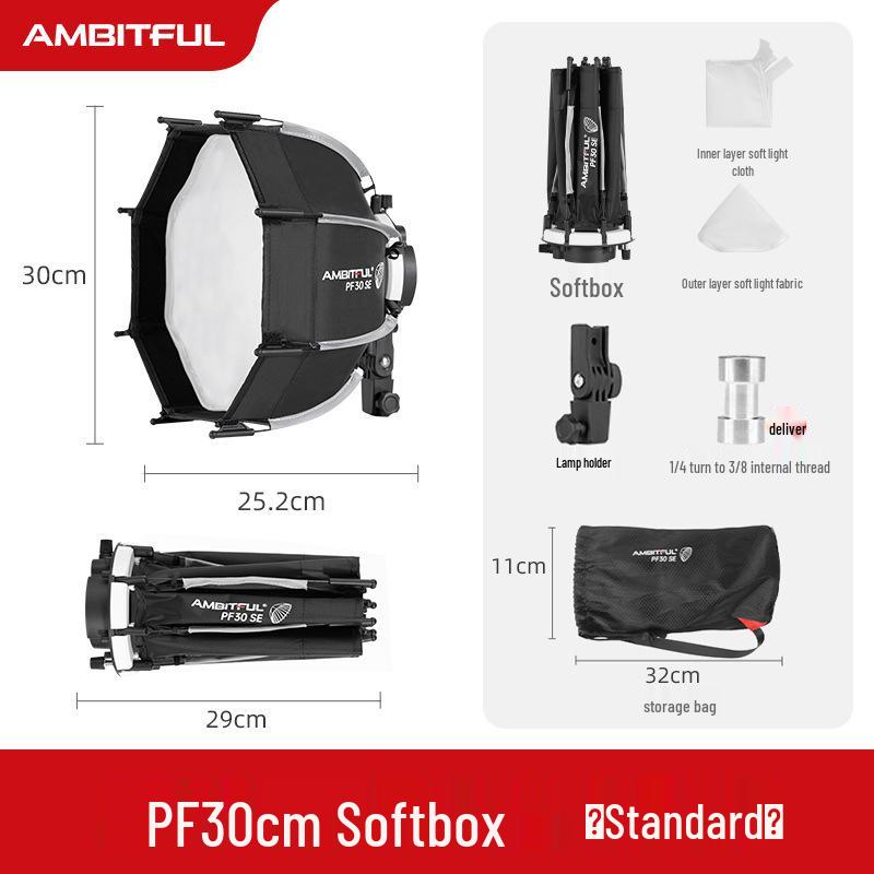 Ambitful Zhijie Quick-Install Octagonal Mini Softbox for Godox TT520II V1 Flash