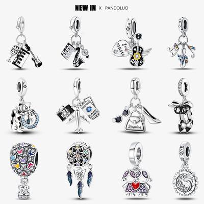 Novità Elementi Musicali Set da Tre Pezzi Perline Charm Si Adatta Nuovo Bracciale Argento 925 Donne Ciondolo Perla Gioielli Regalo