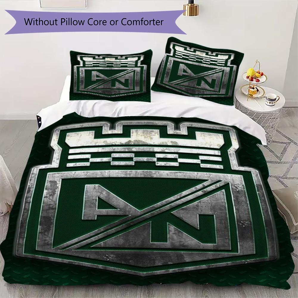 Atlético Nacional Pattern Bedding,Quilt Set Quilt Cover Pillowcase Home Birthday Gift(1 * Duvet Cover + 2 * Pillowcase, Without Core)_lx