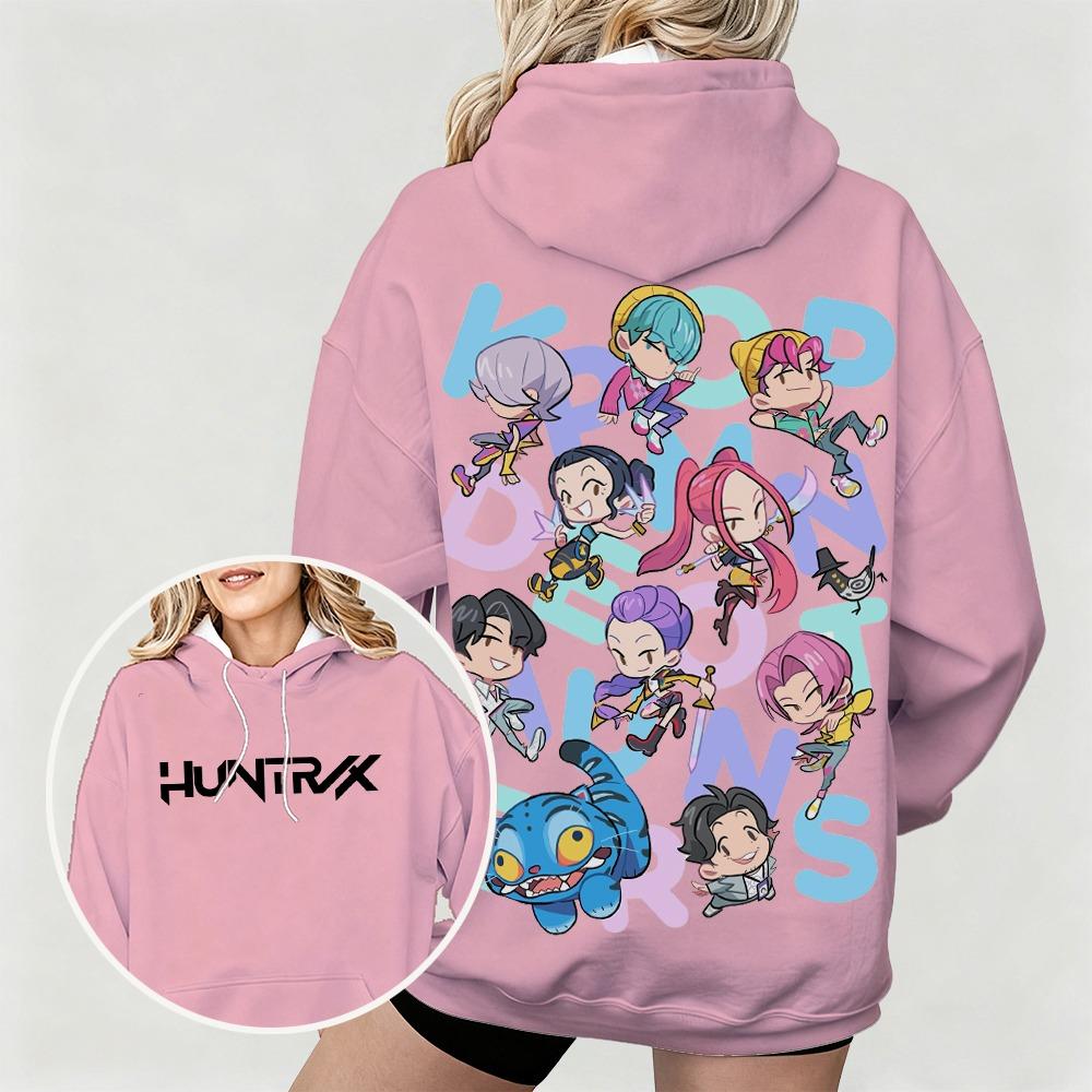 Felpe da donna alla moda KPop Demon Hunters Print Felpe Pullover Casual Felpa da esterno Felpe per bambini Top Abbigliamento da esterno