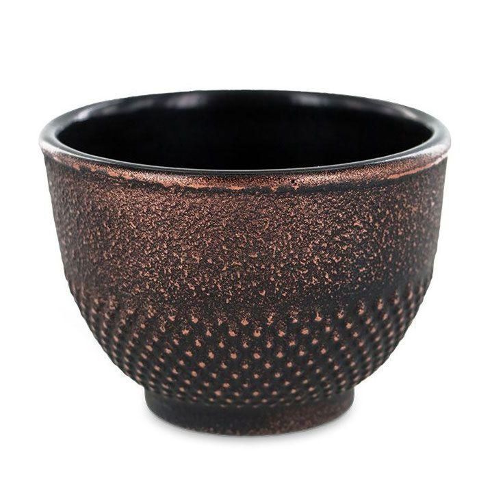 4 Black and Bronze Cast Iron Cups 0.15 L
