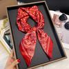 70*70 Women Summer Luxury Fashion Bohemia Stlye Silk Scarf Soft Hairband Neckerchief Tie Female Headband Foulard  Casual