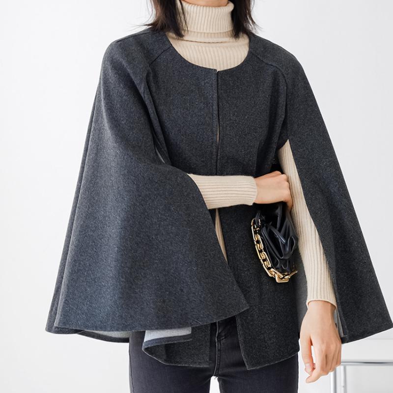 Frühling Herbst Neue Stil Japanischen Stil Jacke Rundhals Lose Fit Mantel Einfarbig Top Plus Größe Stilvolle Weibliche Mantel