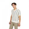 Mens Striped Knitted Polo Shirt