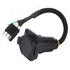 Trailer Adapter 4 Way Flat to 7 Way Round Blade Light Plug Wiring Connector with Mount Bracket for Commercial Vehicles