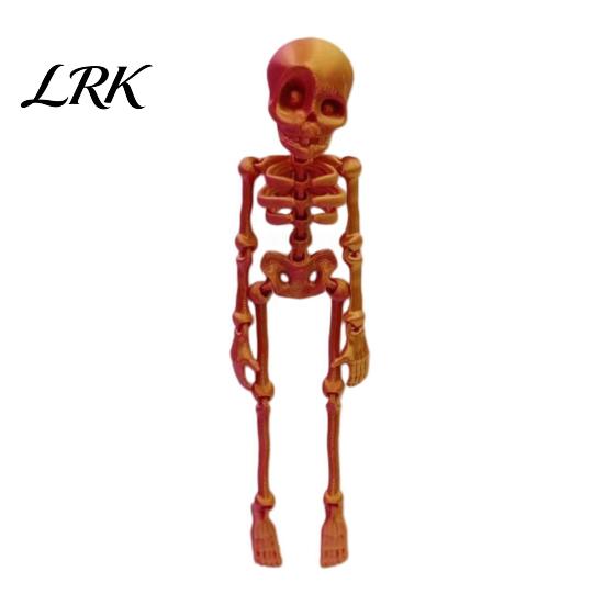 Spooky Fridge Magnet 3D Printed Skeleton Refrigerator Magnet, Poseable Figurine with Movable Joint Joints, Halloween Gothic Decoration