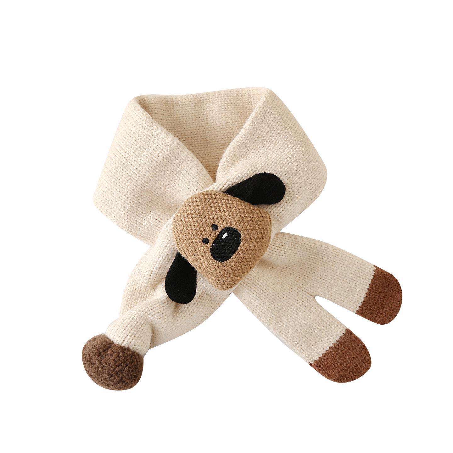 Unisex Cute Cartoon Knit Baby Scarf - Autumn/Winter Warm Neck Gaiter for Children Pink Cartoon Scarf