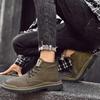 Herren Echtleder Freizeit-Laufschuhe 2024 Schnürschuhe Hochwertige Mode-Stiefeletten mit Fell Männliche Bequeme Sneaker Schuh