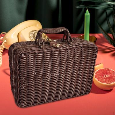 Classic Rattan Storage Box with Secure Closure