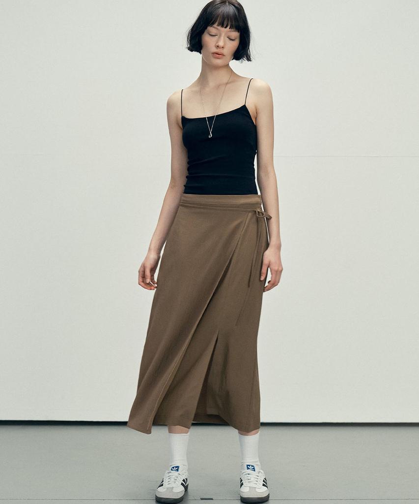 Marop 3115 Crinkle Wrap Skirt (Dark Beige)
