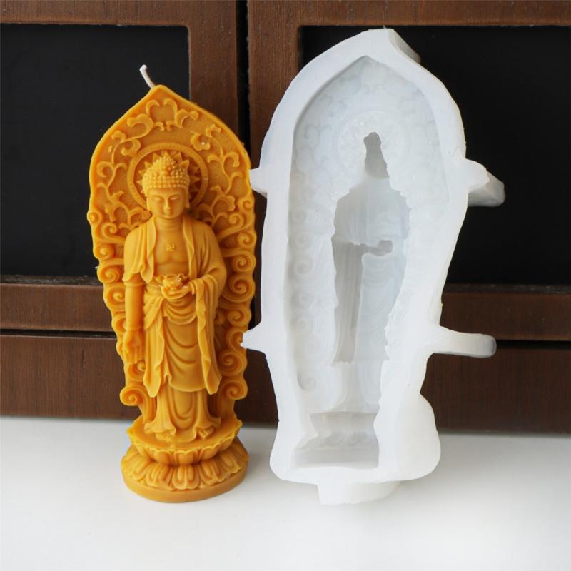 Multifuntional Silicone Molds Artistic Molds Buddhas Shape Silicone Candle Molds Easy Demolding Mold for Making Candle