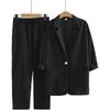 A Loose, Fashionable and Casual Linen Suit Jacket and Trousers Set for Women In Autumn
