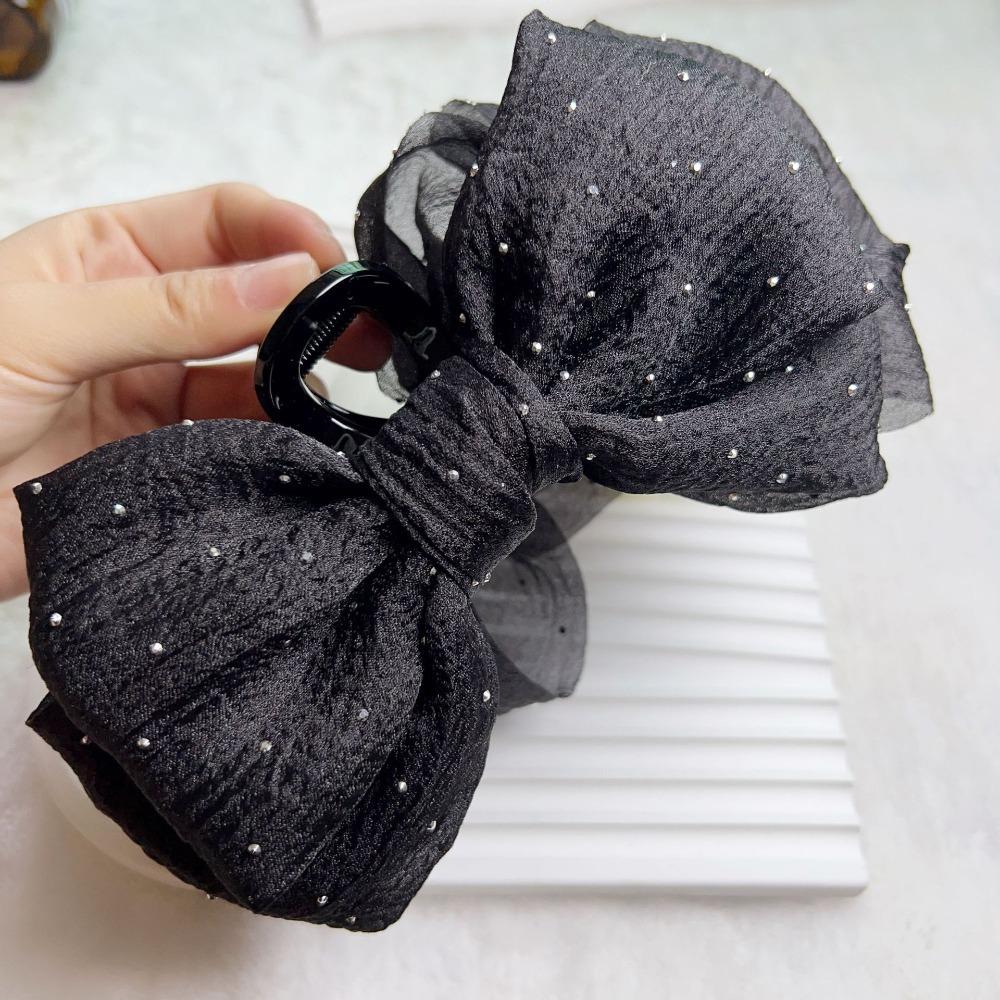 

Шифонова шовкова шпилька для волосся пластикова заколка для хвоста розширений сенс акула заколка для волосся головний убір принцеси black-2