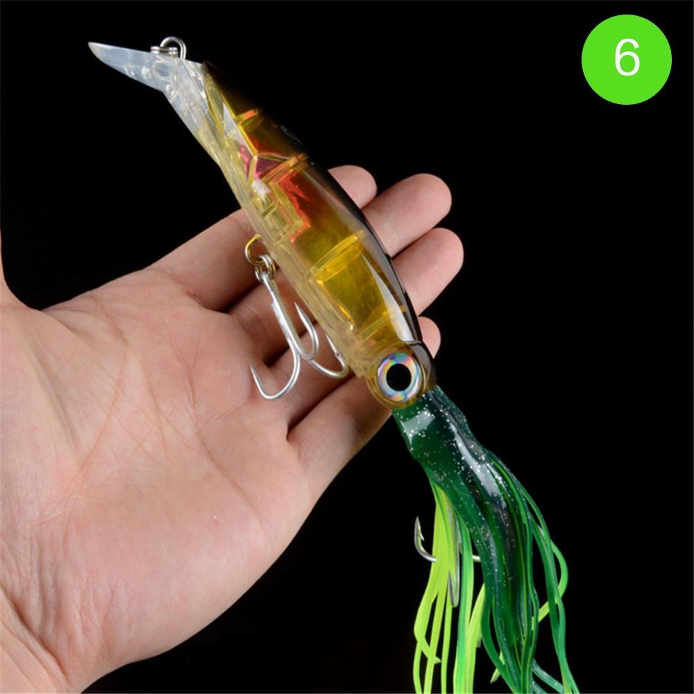 FLYSAND Large Lifelike Octopus Fishing Lure With 2 Treble Hook Luminous Squid Jigs Artificial Simulation Squid Hard Fishing Lure