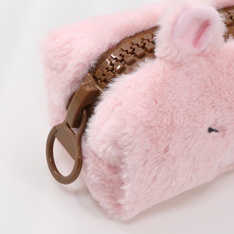 Plush Pencil Case Cute Cartoon Make Up Cosmetic Bag large Capacity Pen Box Soft Travel Organizer Storage Pouch Stationery Bag