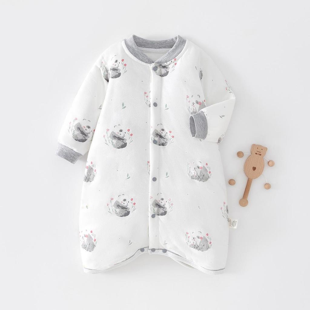 Baby Sleeping Bag: Spring & Autumn Cotton Anti-Kick Quilt Pajamas Jumpsuit
