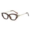 T's new cat eye sunglasses, big-name women's high-end European and American style personalized metal hollow fashion sunglasses