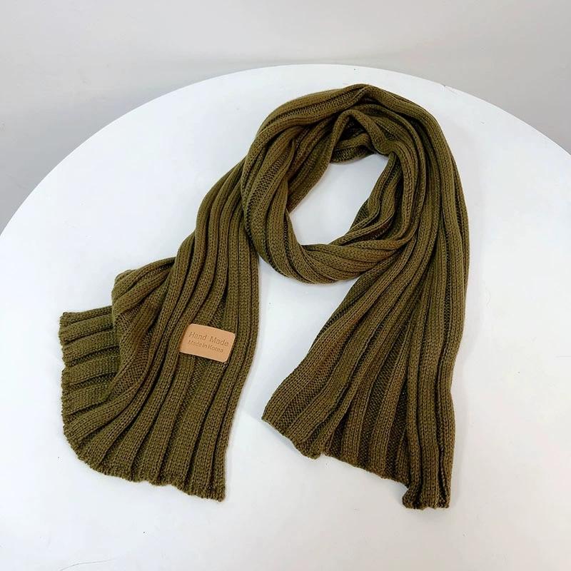 Women'S 100% Wool Scarf For Autumn And Winter Korean Warm Knitted Wool Short Student  Scarf