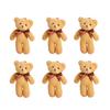 6/1s Mini Bear Plush Keychain Colorful Bear Stuffed Toy School Bag Pendant Teddy Doll Graduation Party Supplies Wedding Gift