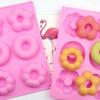 Heat Resistant Silicone Donut Mold 6 Holes Silicone Donut Mold Bagel Pan Resistant Doughnut Moulds Tray for Chocolate Donut Cake