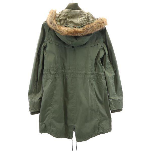 Armani Exchange Military Faux Fur Mod Coat L Khaki Women Used