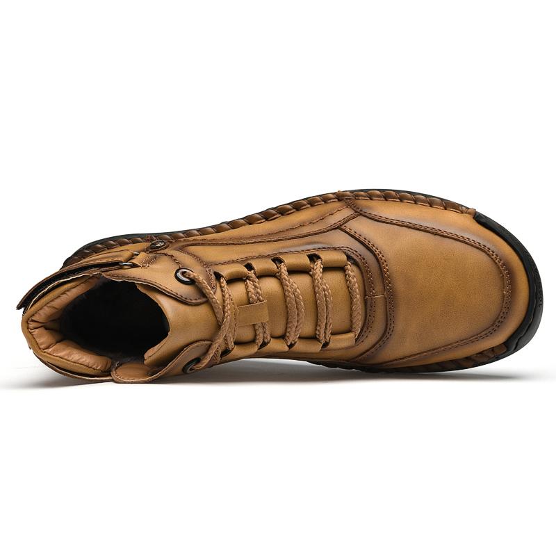 New Men's Outdoor Casual Shoes 2024 High Quality Running Shoes Handmade Leather Sneakers Comfort Breathable Winter Warm Boots