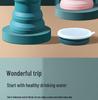 Portable Silicone Folding Travel Cup with Lid - Mini Telescopic Gargle Cup for Outdoor Use