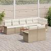 VidaXL Ensemble de canapé de jardin 9 pièces avec coussins beige poly rattan acacia 3347344