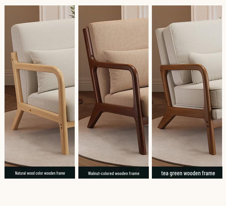 Nordischer Minimalistischer Sofastuhl - Modernes Massivholzdesign für Schlafzimmer, Wohnzimmer oder Balkon