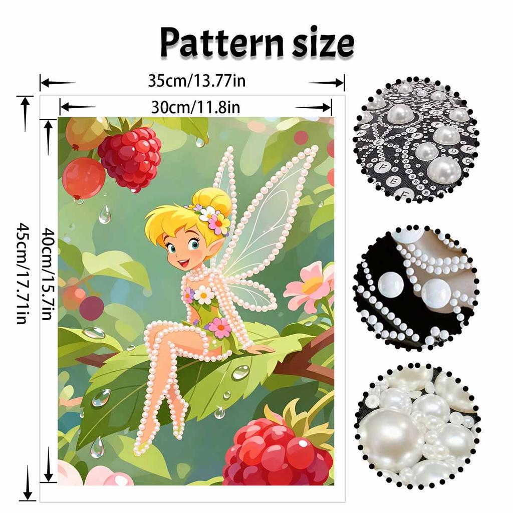 Disney Pearl Painting Jingle Bell Fairy Themed Creative Pearl Art Painting 5D DIY Pearl Embroidery Mosaic Cross Stitch Kit Home Decor