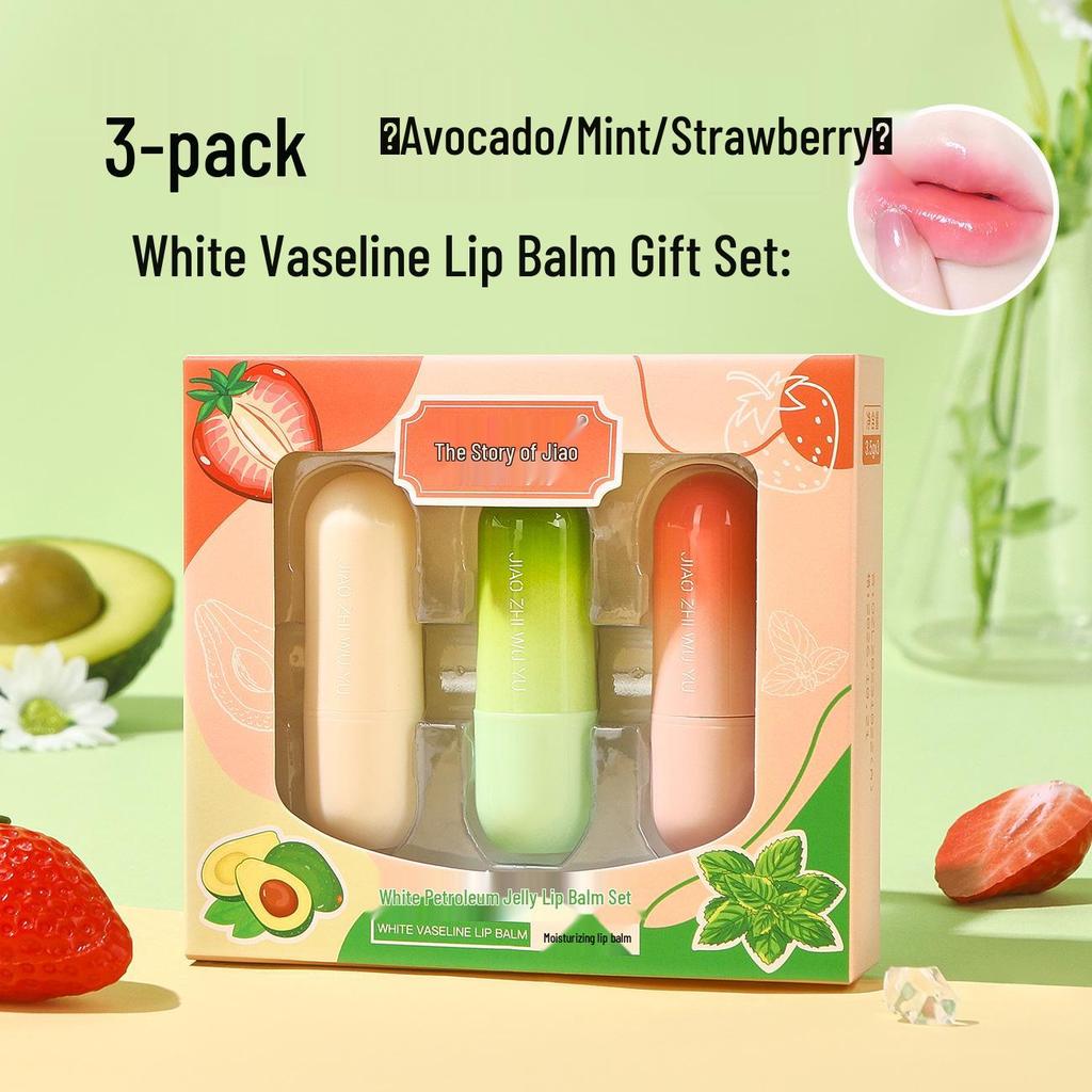 Jiao Zhi Wu Yu Hydrating Lip Balm Gift Set: Moisturizes, Fades Lip Lines.