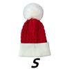 1PC/2PCS Fluffy Balls Christmas Knitted Hat Winter Beanie Santa Hat 2026 New Year Party Kids Gift Navidad Noel Xmas Decoration
