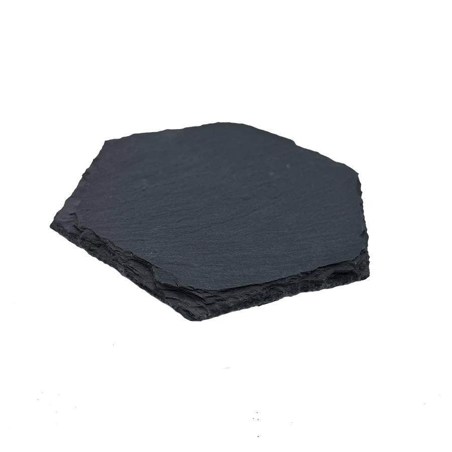 Japanese Style Round Slate Coaster Set - Natural Heat-Insulating Pad for Bar Whiskey