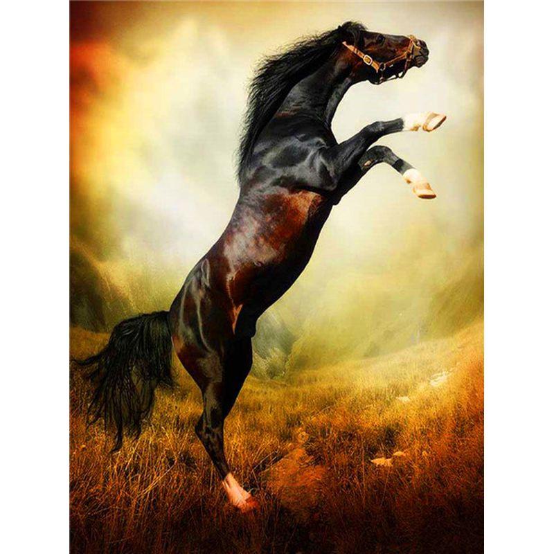 

Алмазная картина Лошадь, полная круглая алмазная вышивка, картина с животными, 5D Diy, мозаика, стразы, украшение для дома Full Round 30x40CM
