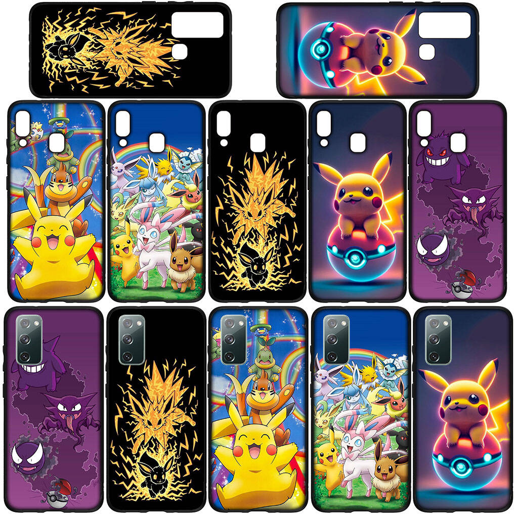 Pouzdro na telefon pro Samsung Galaxy S25 S23 S22 S24 Ultra FE Plus A05 A06 A15 A16 A36 A37 A35 A54 A55 A56 A57 A25 A53 A17 Kreslený Pokemon GO Pikachu Kryt