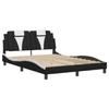VidaXL Cadre de Lit Viana sans Matelas, Lit Rembourré avec Coussin, Lit Double, Lit Adulte Chambre, Moderne, Noir et Blanc 3208087