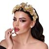 NS410 Retro Korean Metal Flower Multi-Layer Headband with Three-Dimensional Hollow Gold Design
