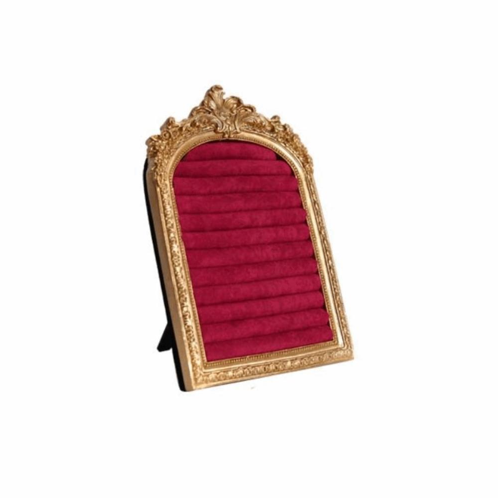 

Home Decoration Velvet Earring Ring Shelves Vintage Frame Display Rack Counter S червоний