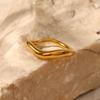 Youthway Classic Stainless Steel Irregular Ring Waterproof Metal Texture Finger Simple Fashion Women Jewelry