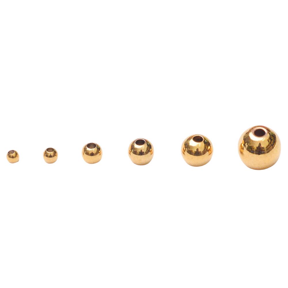 24K Non-Fading Vacuum Gold Spacer Beads with Smooth Surface for Bracelet and Necklace DIY 
