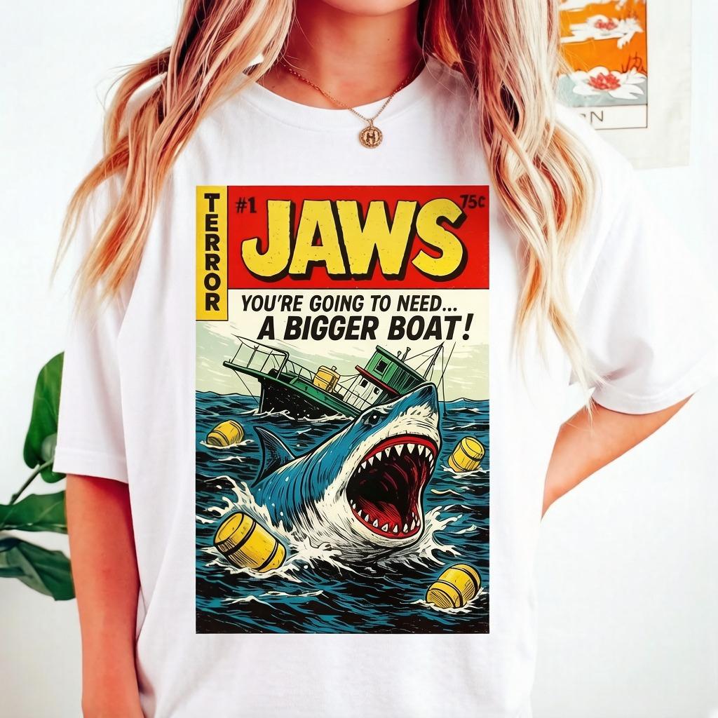 

Shark Theme Tshirt Film Surrounding Tshirt Summer New Gm Cotton Unisex and Women Leisure Fashion Tshirt Restoring Ancient Ways S