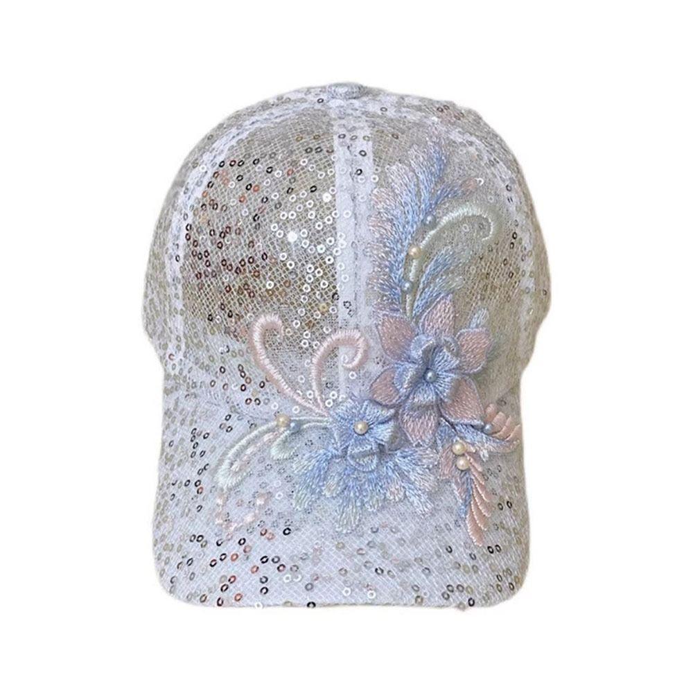 Embroidered Flowers Lace Baseball Cap Breathable Mesh Rebound Cap Sunscreen Sunshade Hat Women