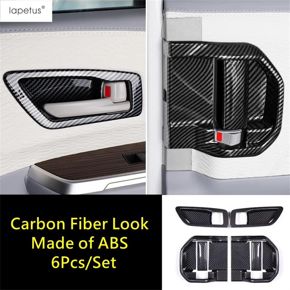 Car Inner Door Handle Bowl Panel Frame Decoration Cover Trim Carbon Fiber Style Accessories For Toyota Sienna XL40 - 2025