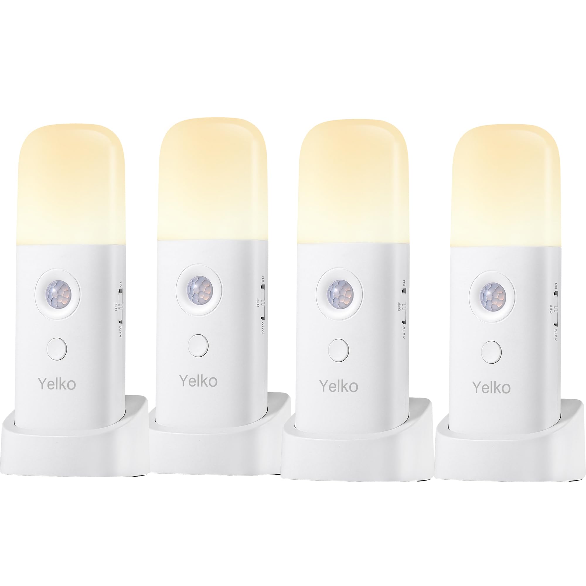 

Ночник с датчиком движения YELKO, перезаряжаемый 2000 мАч, портативный диммируемый ночник с 5 уровнями яркости для детей и взрослых, пластик, белый