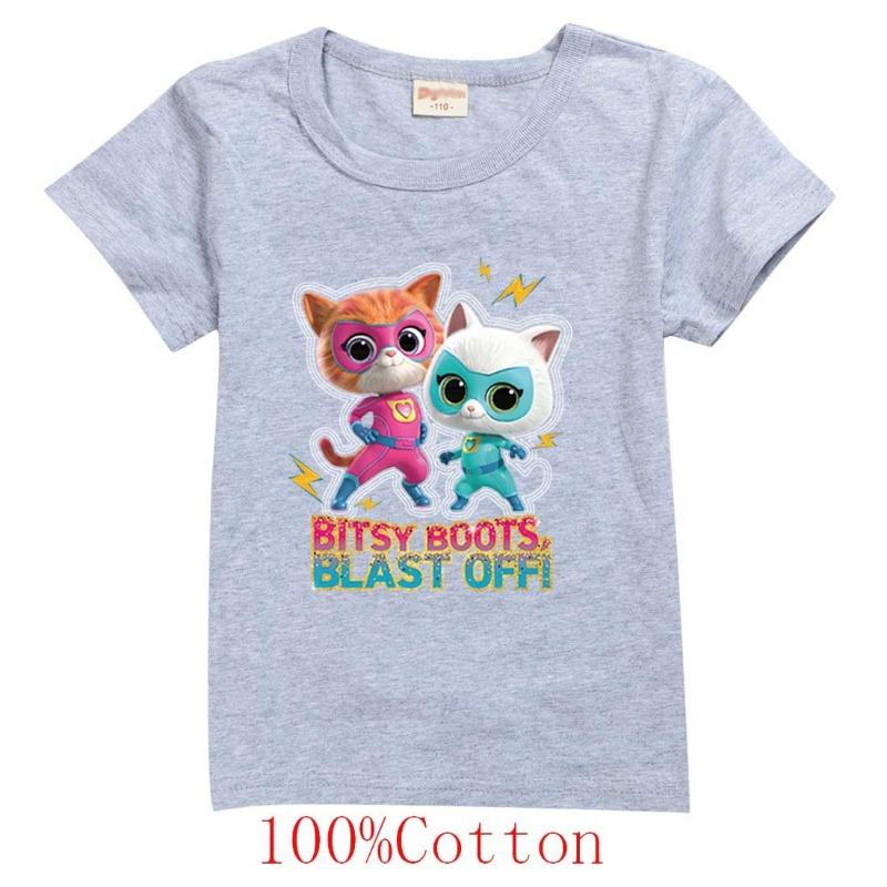 Game Super Cat Costume Kids SuperKitties T Shirt Baby Girls Summer Clothes Toddler Boys Cotton Tshirt Children Short Sleeve Tops