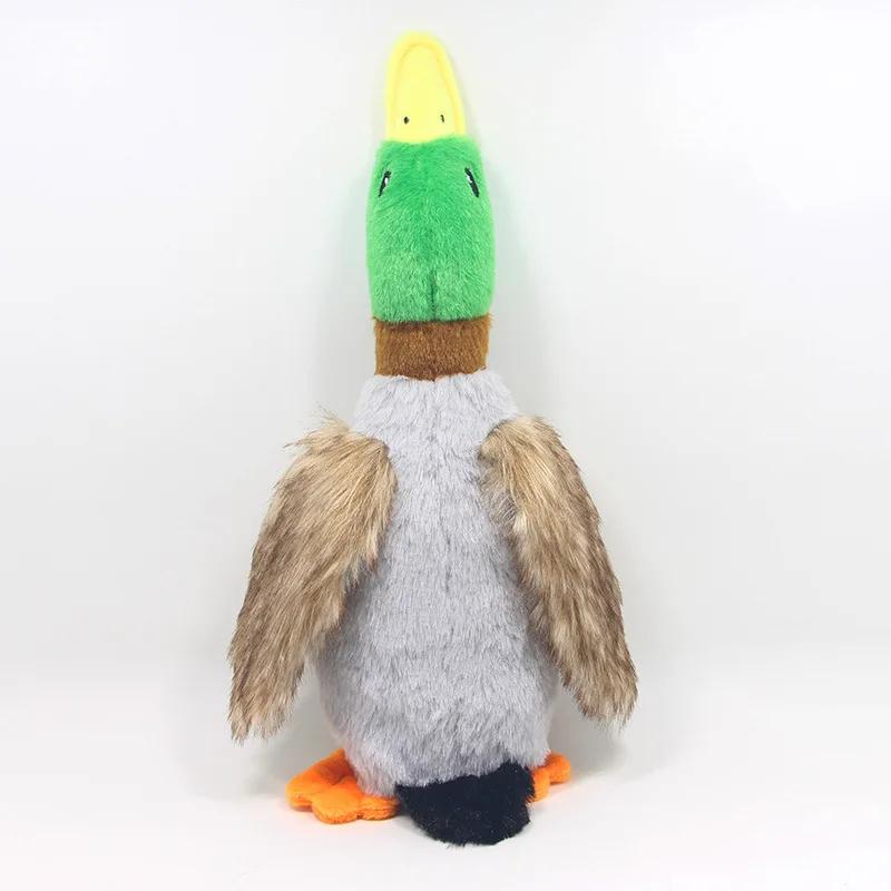 Cute Plush Duck Squeaky Dog Toy with Sound Stuffed Animal Chew Rope Teeth Cleaning Pet Accessories