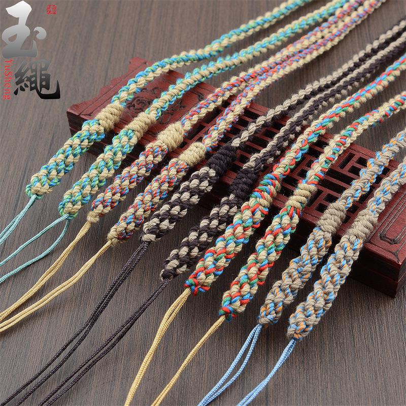 Tibetan Style Hand-Woven Cotton Thread Tangka Pendant Necklace Rope