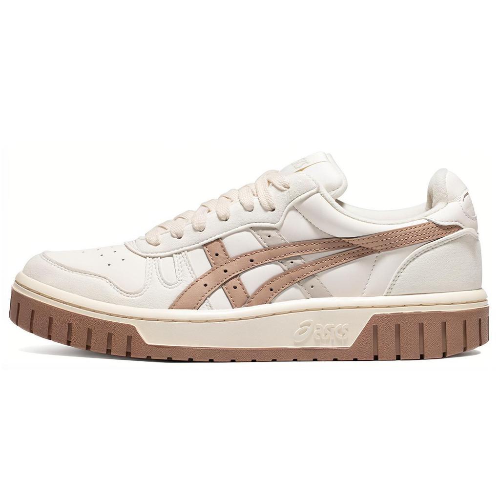 Asics Court Mz Lässige Bequeme Low-Top Sneaker Unisex Sneaker Weiß Braun 1203A127-105