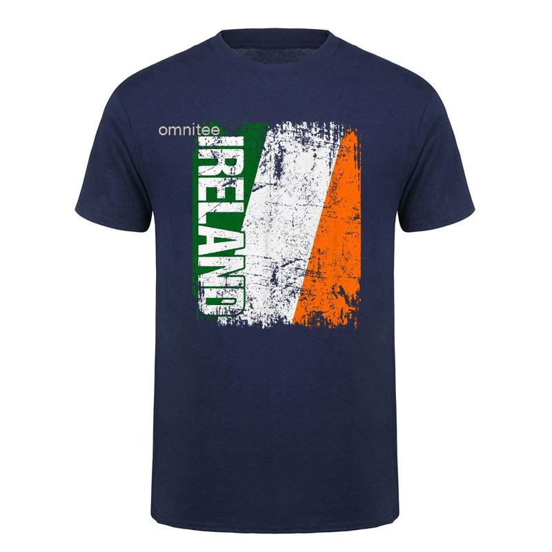 Retro Ireland Flag Irish T Shirt Cool Design Irish Lucky Shamrock St Patricks Day Tshirt Cotton Streetwear Tops HJ137